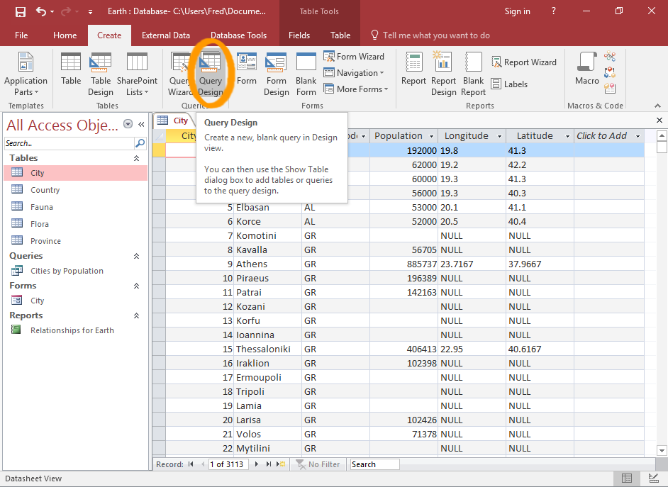 How To Create A Simple Select Query In Design View In Access 2016 