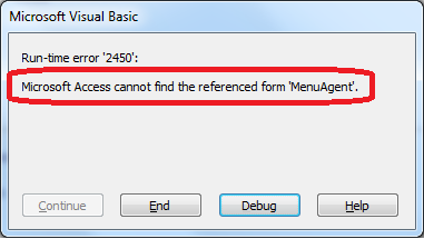 ms access runtime error 3341