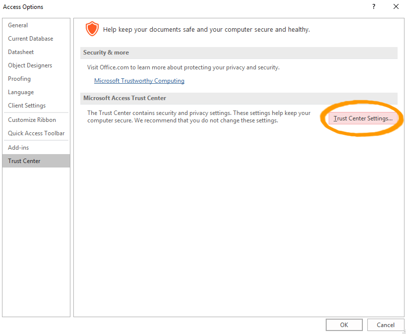 ms access runtime confirmation