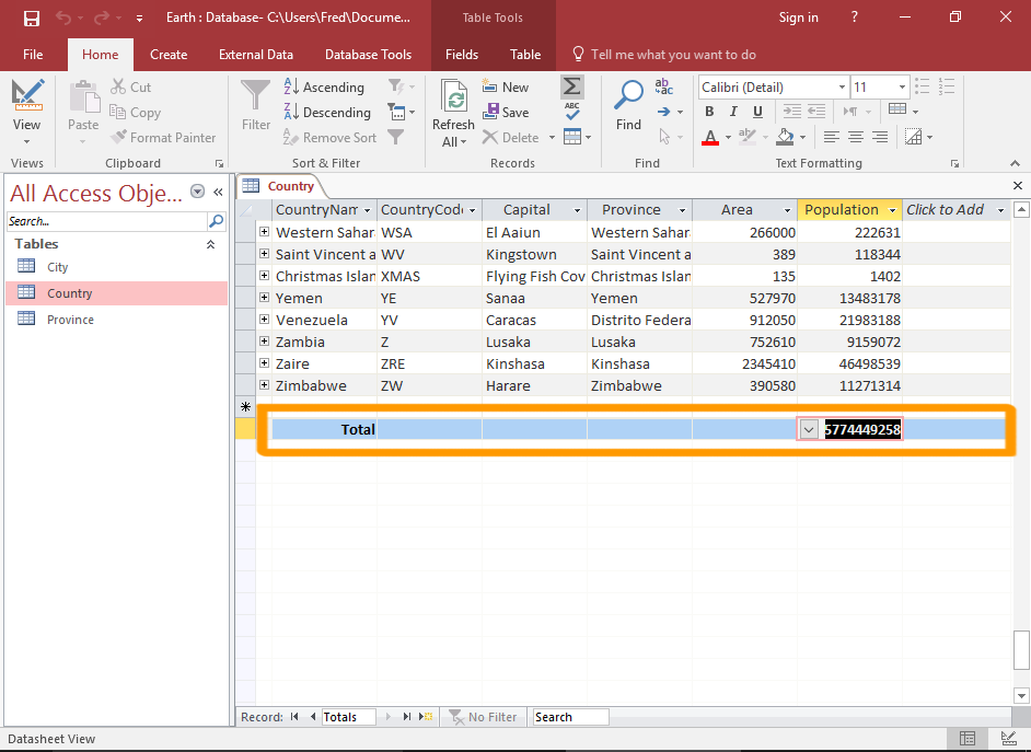 How To Create A Totals Row In Access 2016